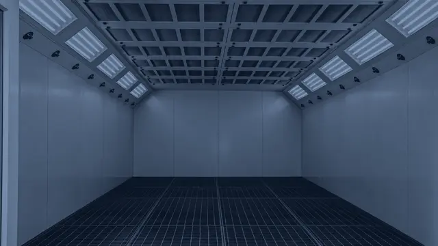 The paint booth at our bodyshop in Bray, Maidenhead